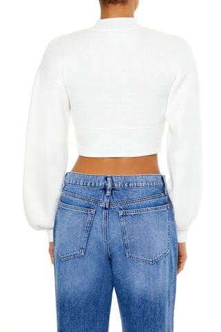 Mock Neck Cropped Sweater