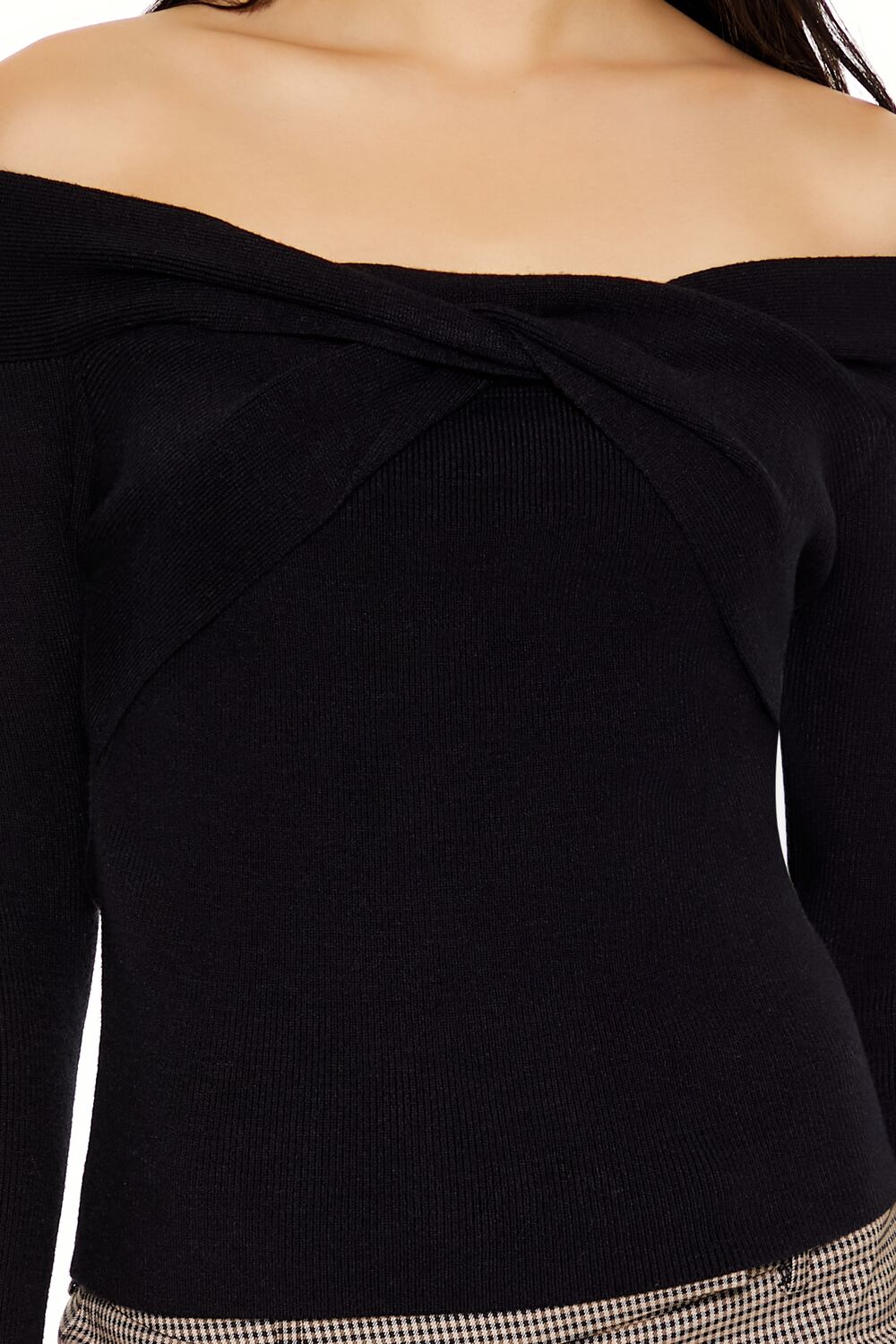 Forever 21 Off-the-Shoulder Sweater - black - Bonton