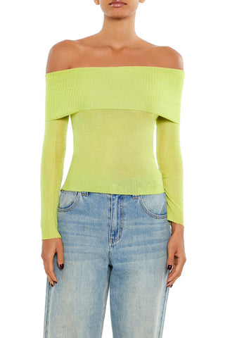 Foldover Off-the-Shoulder Sweater