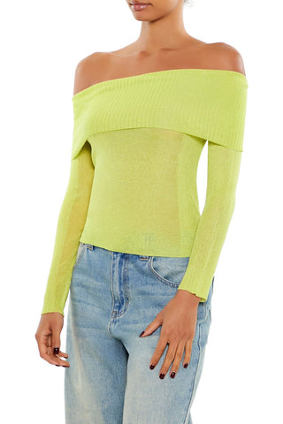 Foldover Off-the-Shoulder Sweater