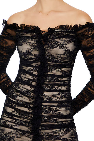 Lace Off-the-Shoulder Mini Dress