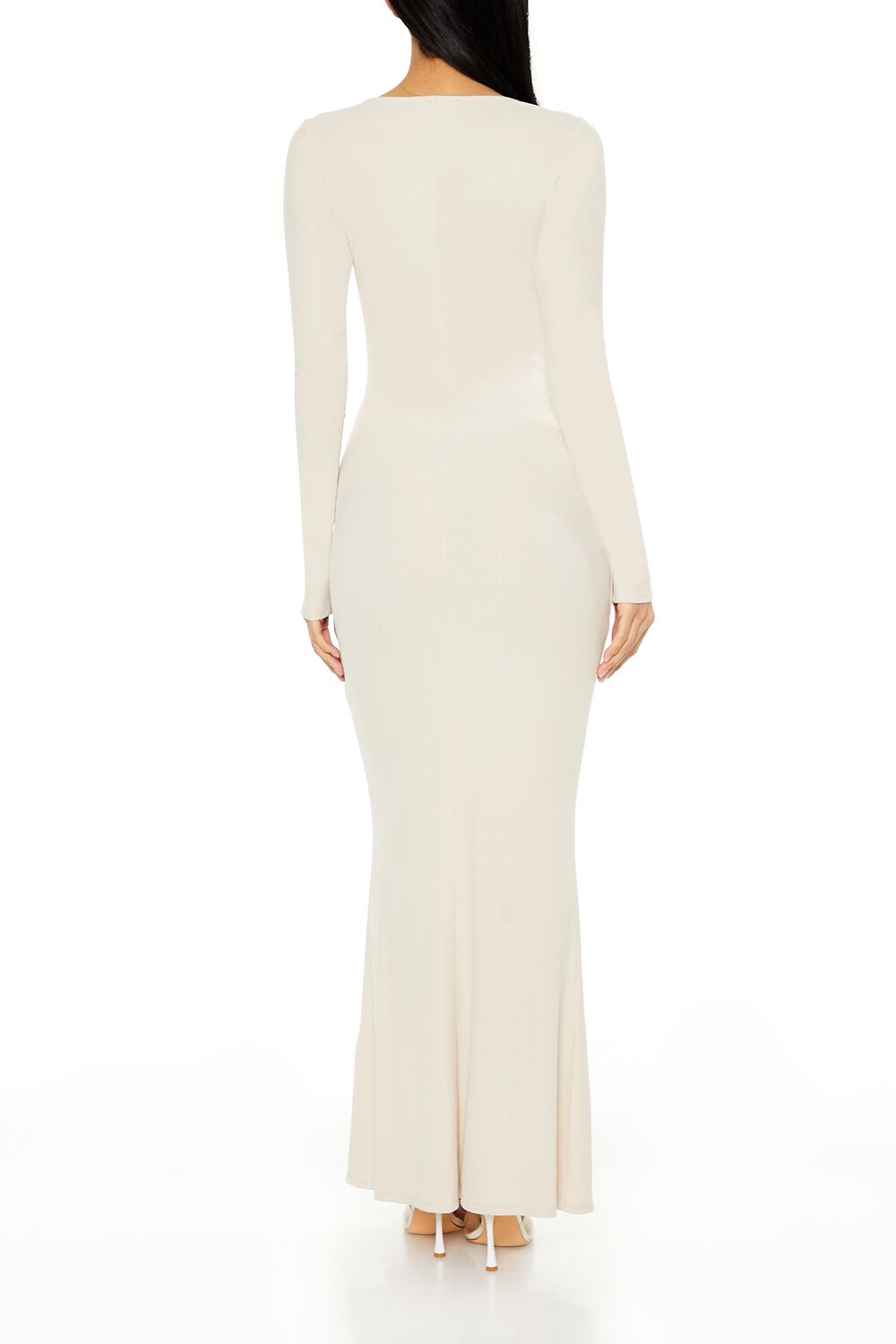  Forever 21 Ribbed Knit Square-Neck Maxi Dress - black-swatch - Bonton