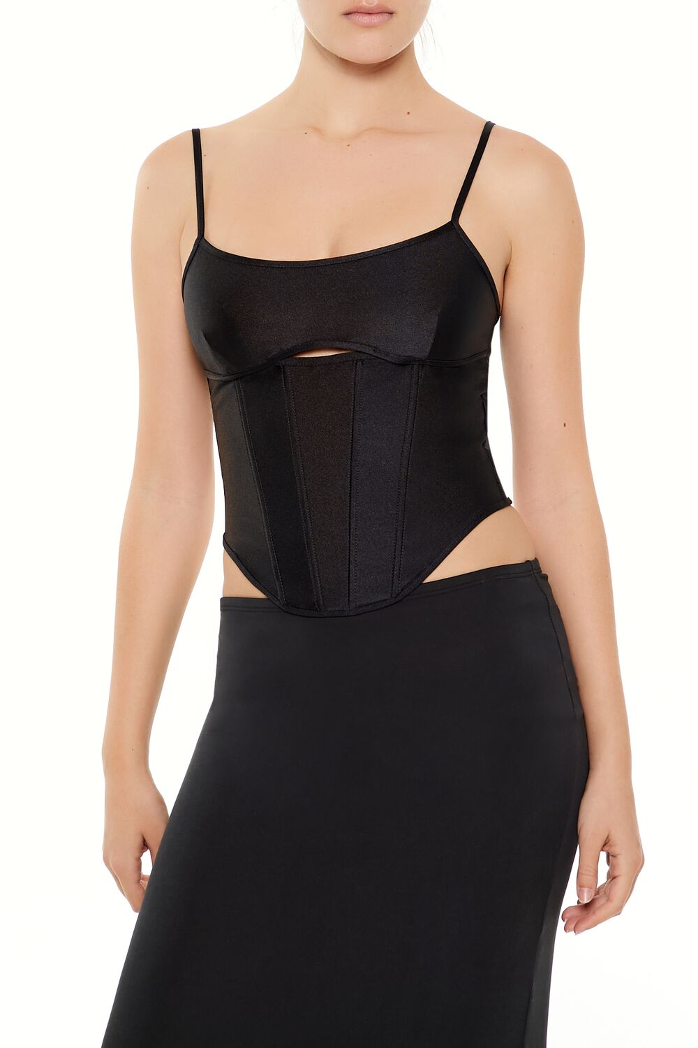  Forever 21 Bustier Cutout Cami - black - Bonton