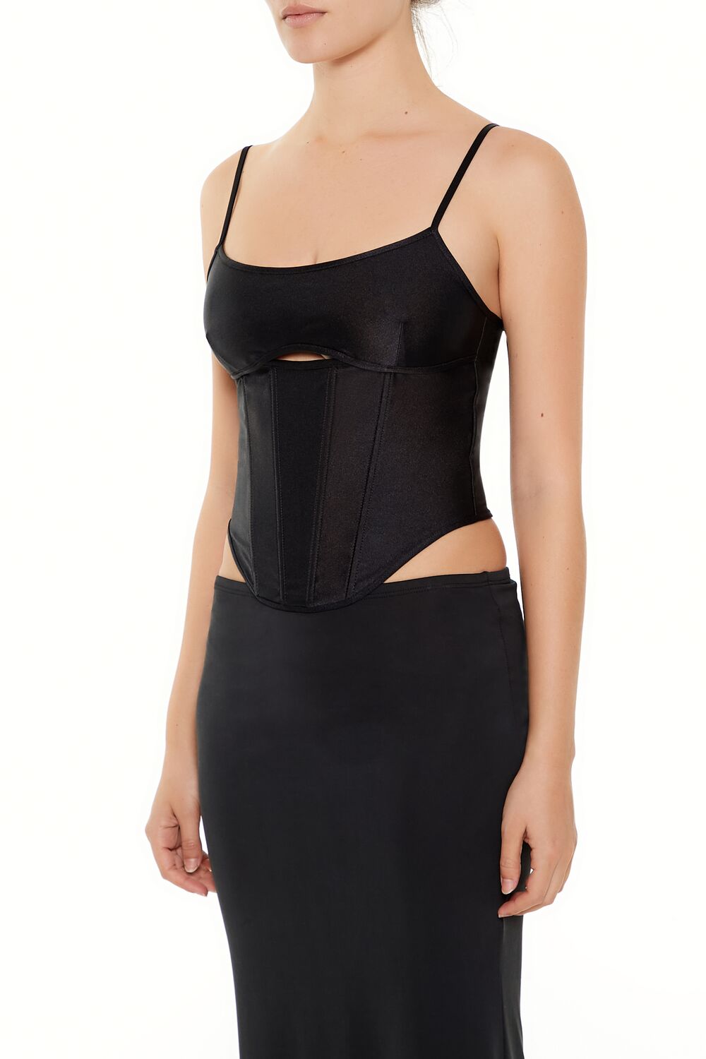  Forever 21 Bustier Cutout Cami - black - Bonton