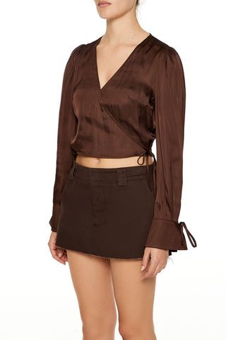 Tie-Front Wrap Crop Top