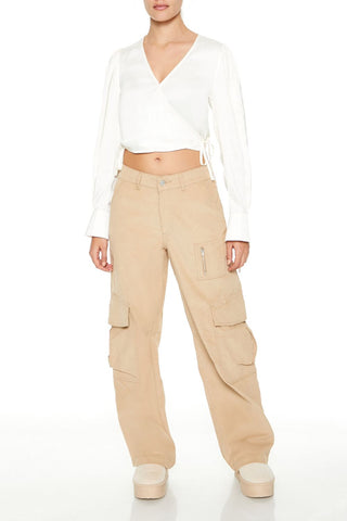 Tie-Front Wrap Crop Top