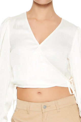 Tie-Front Wrap Crop Top
