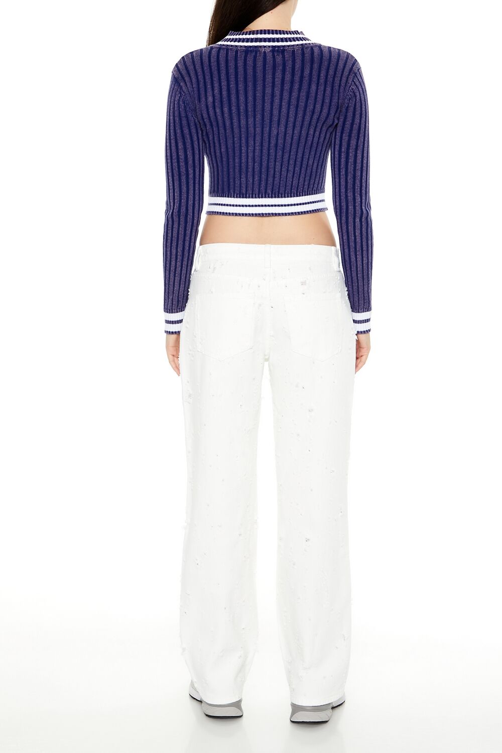  Forever 21 Twill Mid-Rise Pants - white - Bonton