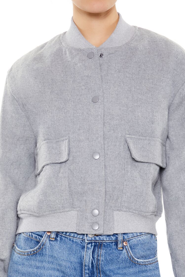  Forever 21 Button-Front Bomber Jacket - black-swatch - Bonton
