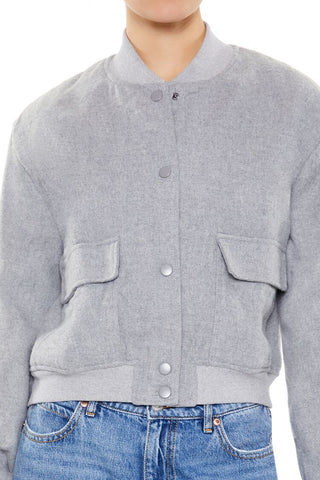 Button-Front Bomber Jacket