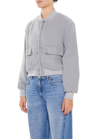Button-Front Bomber Jacket