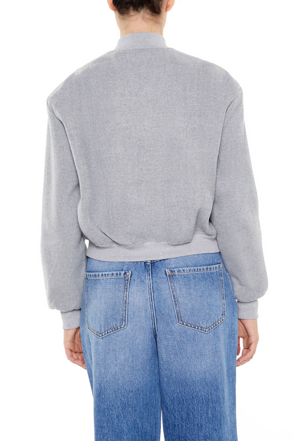  Forever 21 Button-Front Bomber Jacket - black-swatch - Bonton