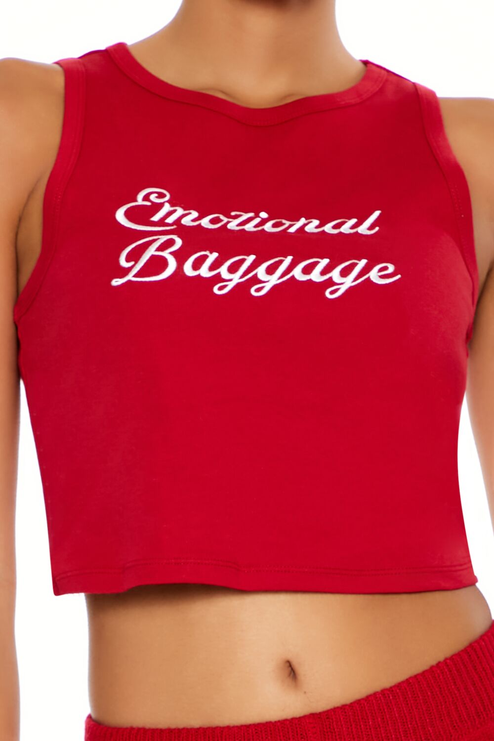  Forever 21 Emotional Baggage Tank Top - red multi - Bonton