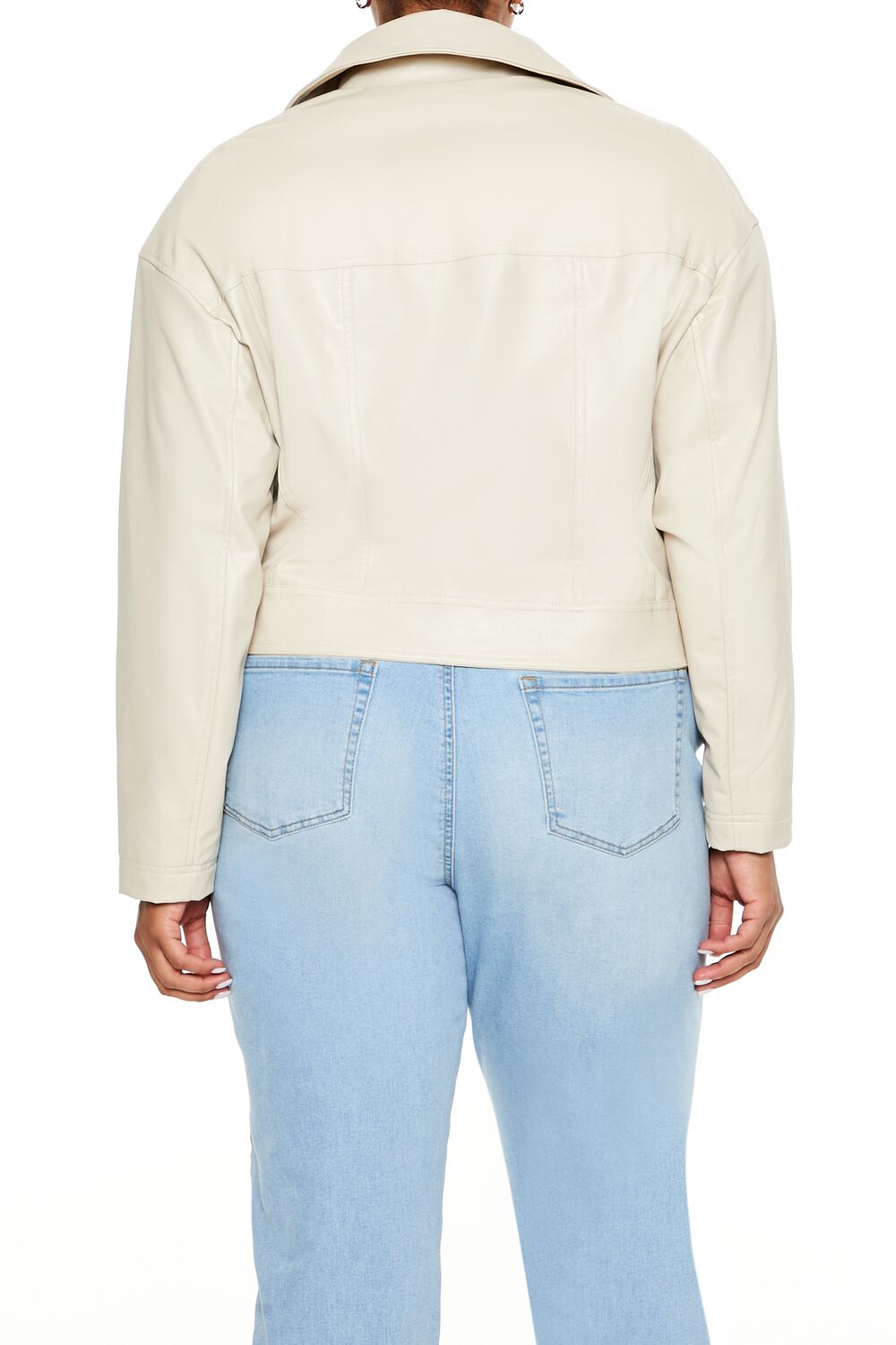  Forever 21 Plus Size Faux Leather Jacket - champagne-swatch - Bonton