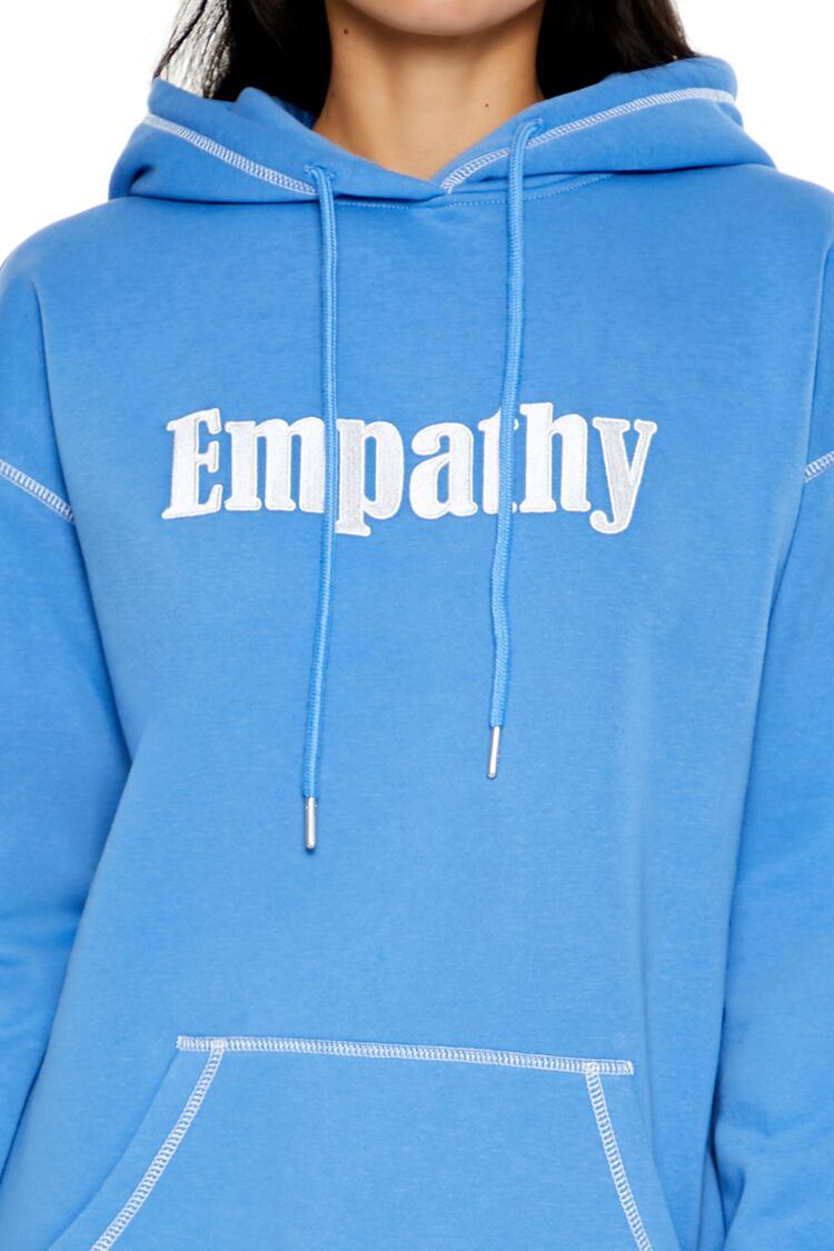  Forever 21 Empathy Fleece Hoodie - light blue multi - Bonton