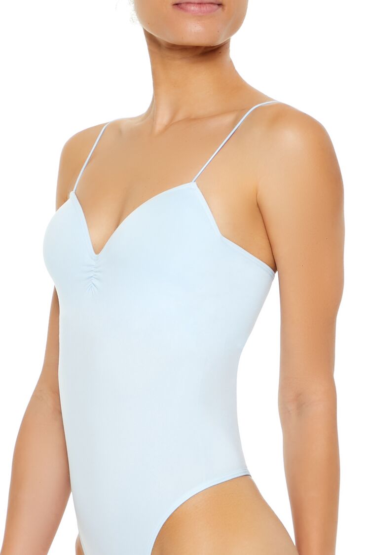  Forever 21 Seamless Sweetheart Thong Bodysuit - aqua - Bonton
