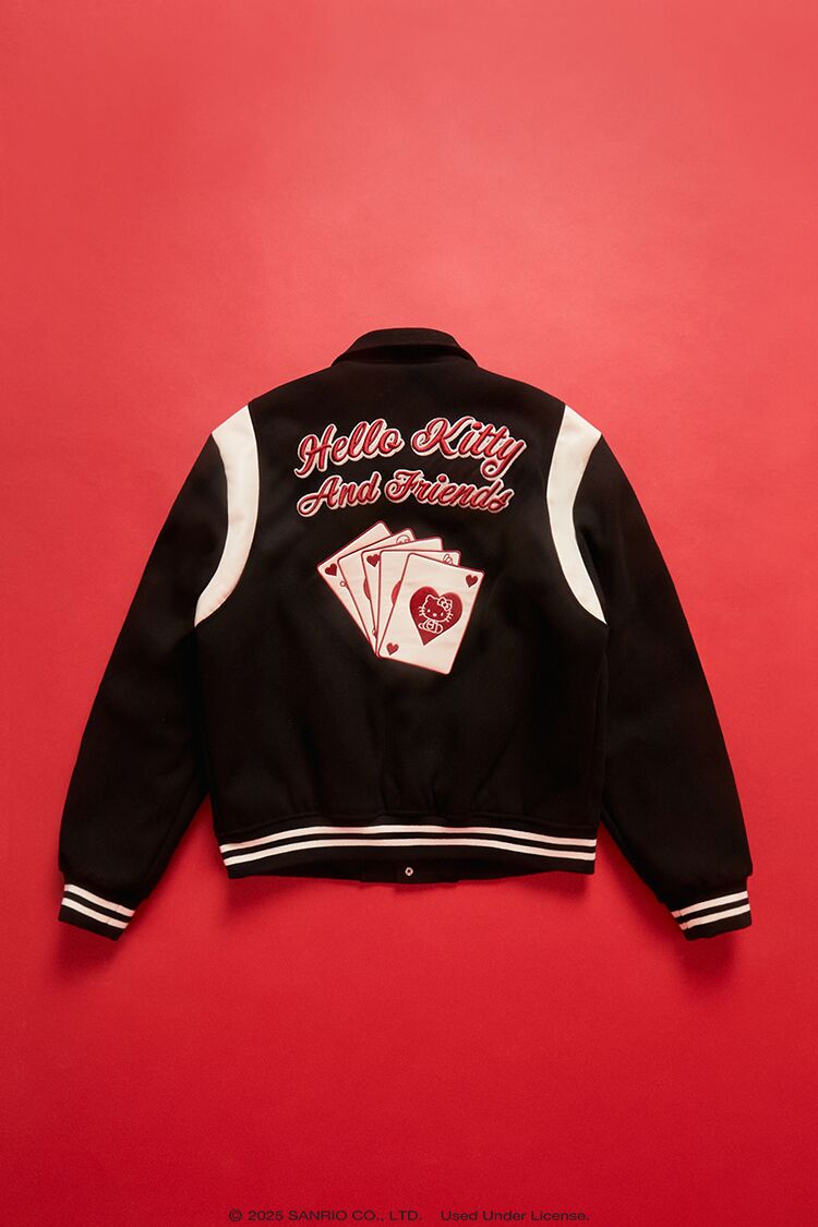  Forever 21 Hello Kitty & Friends Varsity Jacket - black-multi - Bonton