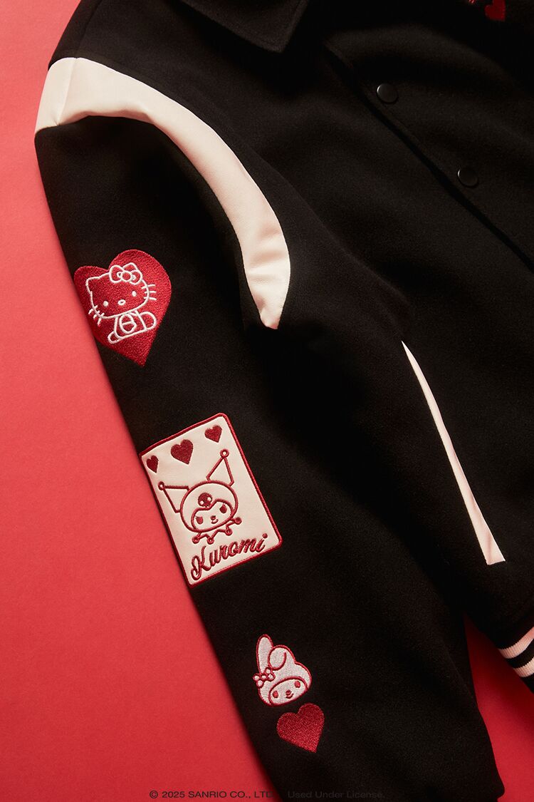  Forever 21 Hello Kitty & Friends Varsity Jacket - black-multi - Bonton