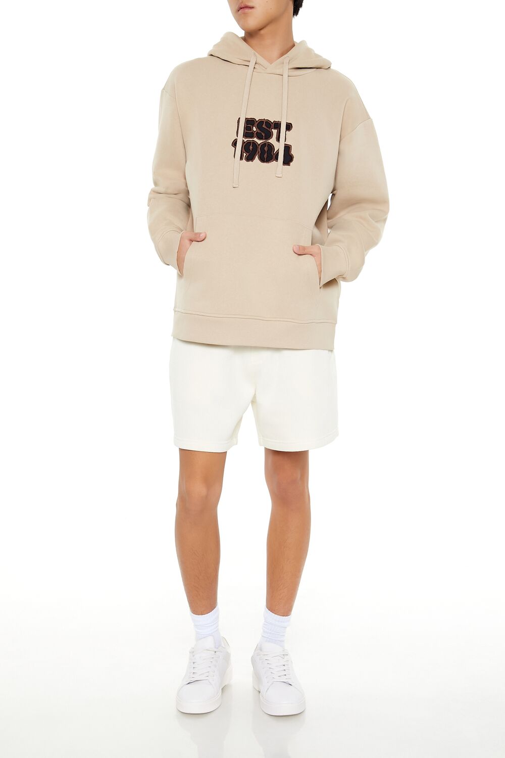  Forever 21 EST 1984 Patch Hoodie - cocoa multi - Bonton