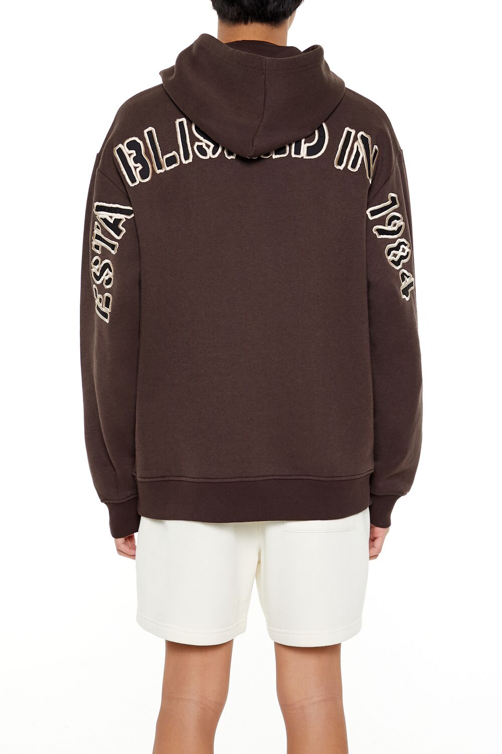  Forever 21 EST 1984 Patch Hoodie - cocoa multi - Bonton