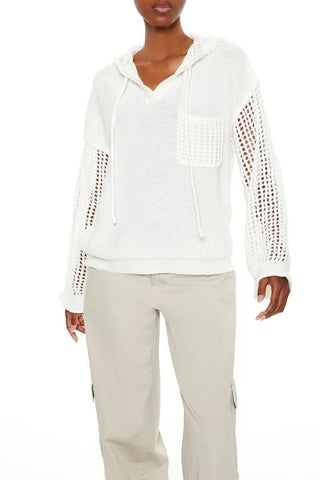 Open-Knit Netted Hoodie