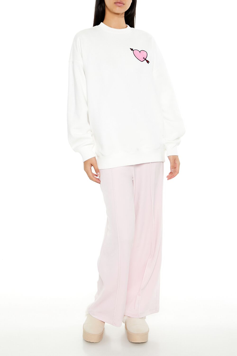  Forever 21 Cupid Playing For Keeps Pullover - white multi - Bonton