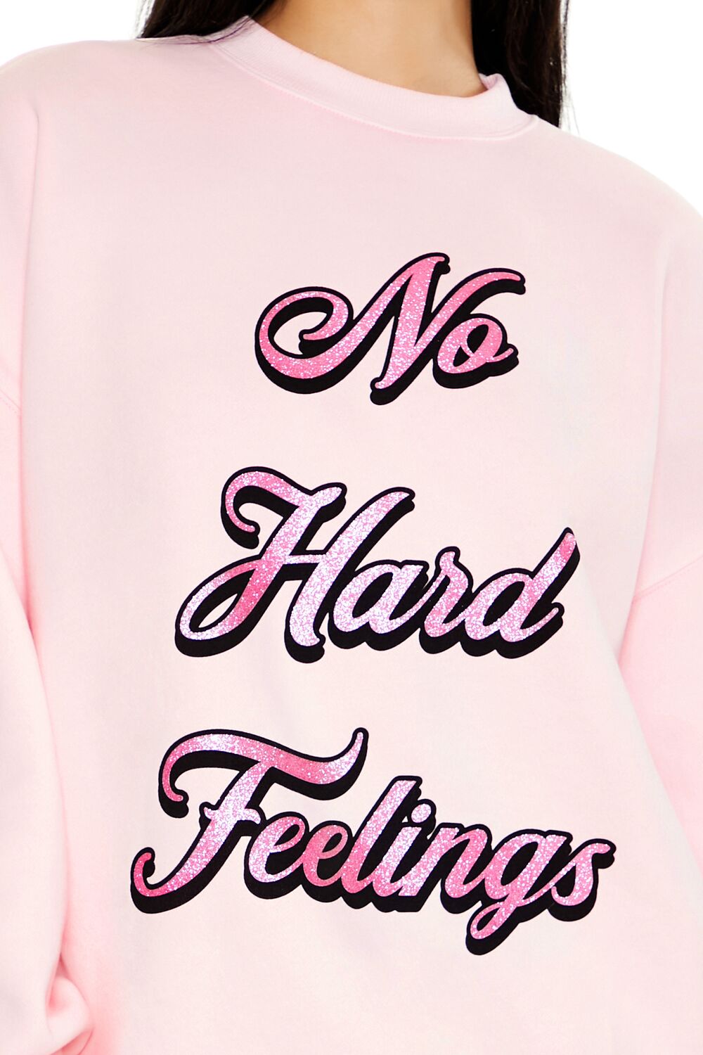  Forever 21 Glitter No Hard Feelings Pullover - pink multi - Bonton