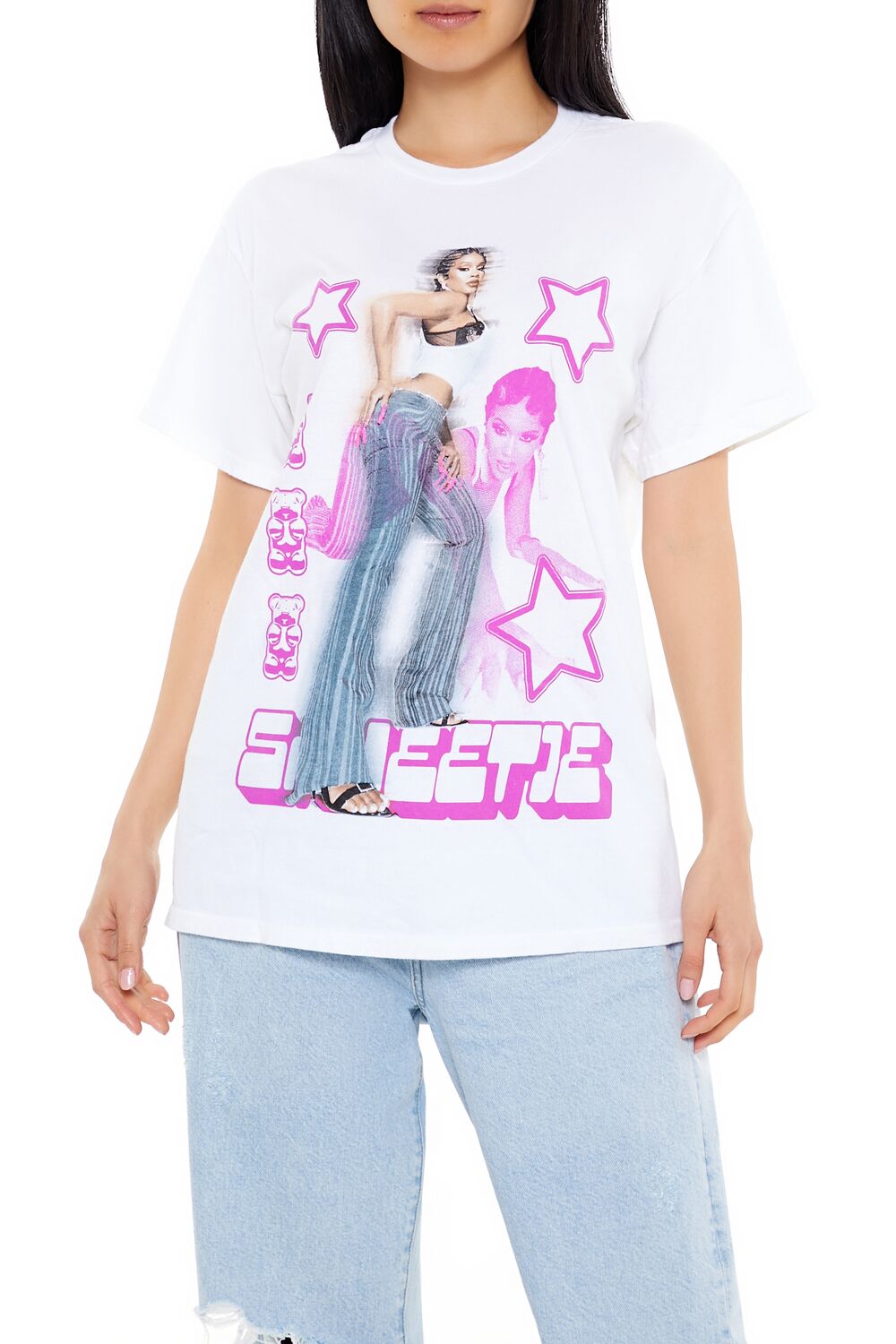  Forever 21 Saweetie Graphic Tee - white multi - Bonton