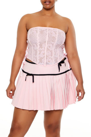 Plus Size Lace-Up Tube Top