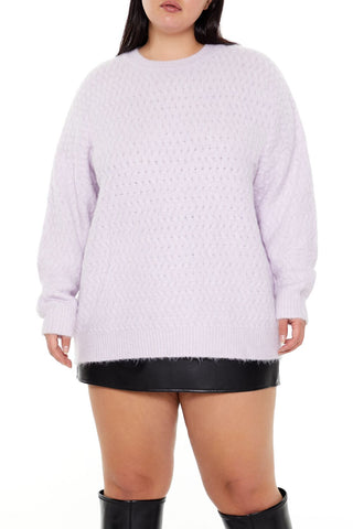 Plus Size Textured Drop-Sleeve Sweater