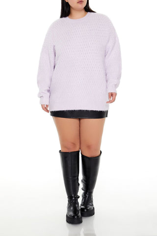 Plus Size Textured Drop-Sleeve Sweater