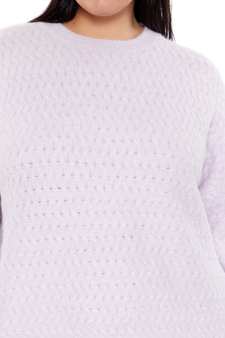 Plus Size Textured Drop-Sleeve Sweater
