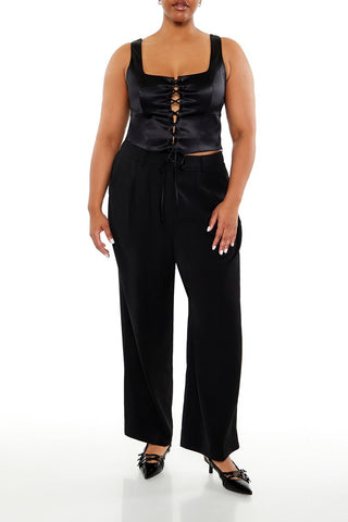 Plus Size Wide-Leg Trouser Pants