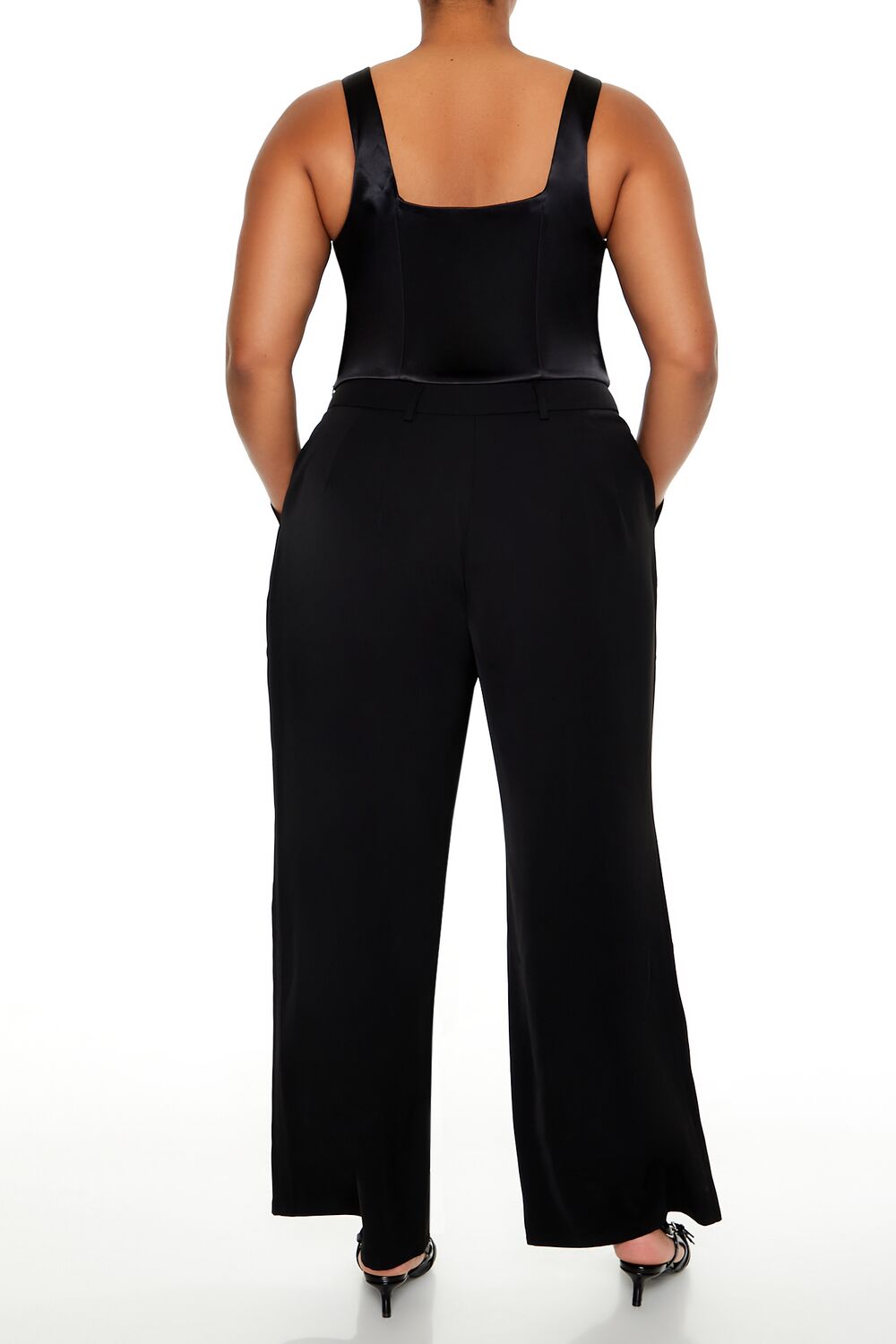  Forever 21 Plus Size Wide-Leg Trouser Pants - black - Bonton