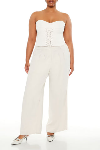 Plus Size Wide-Leg Trouser Pants