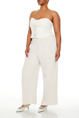 Plus Size Wide-Leg Trouser Pants