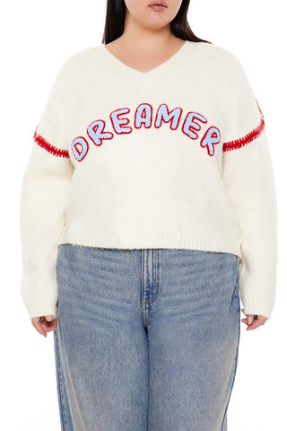 Plus Size Dreamer Fuzzy Knit Sweater