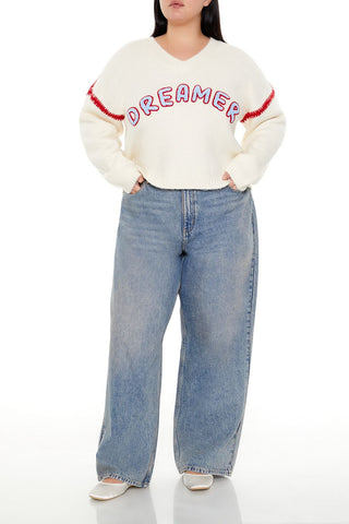 Plus Size Dreamer Fuzzy Knit Sweater