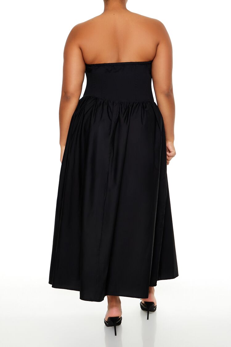 Forever 21 Plus Size Sweetheart Midi Dress - black-swatch - Bonton