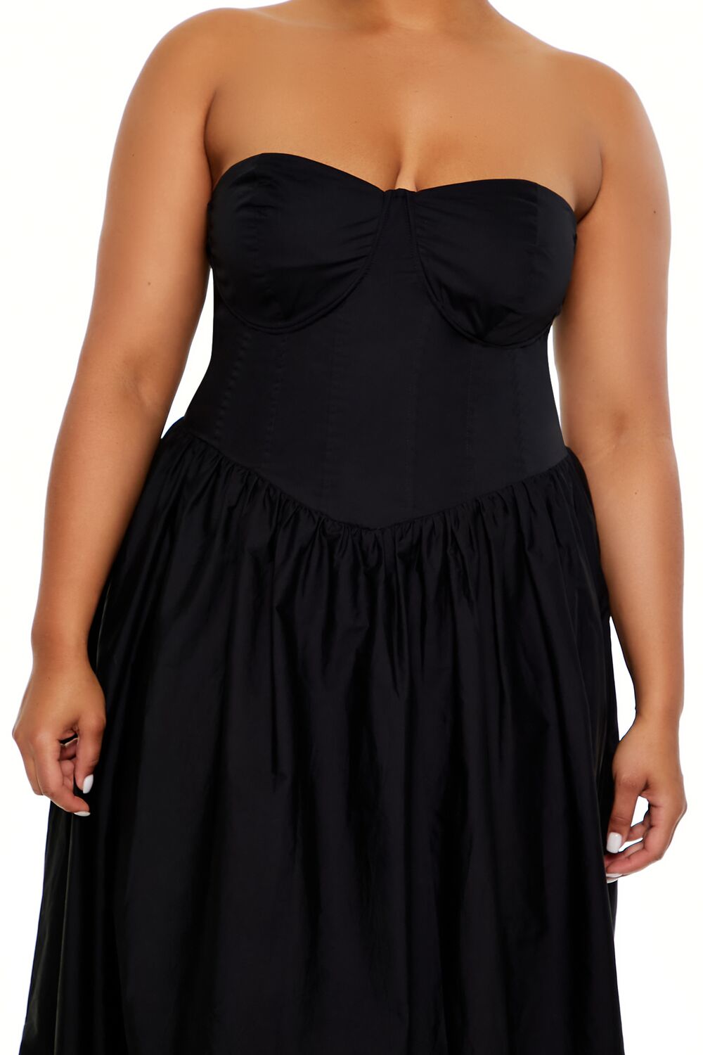  Forever 21 Plus Size Sweetheart Midi Dress - black-swatch - Bonton