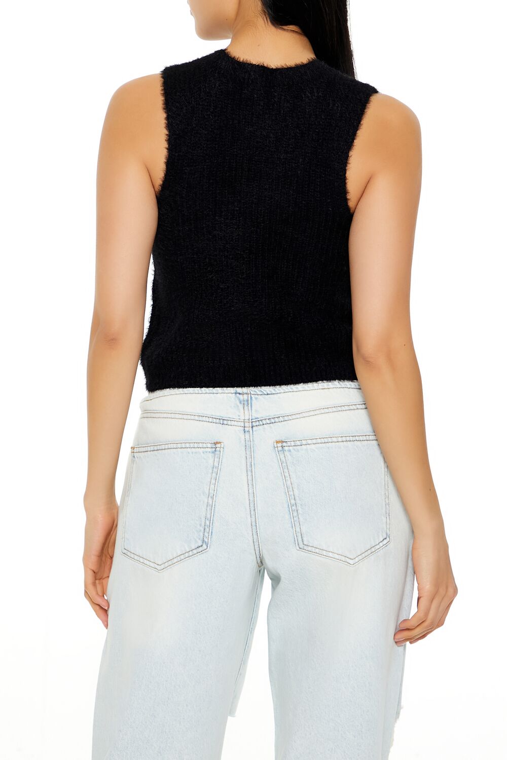  Forever 21 Rhinestone Heart Sweater Vest - black - Bonton