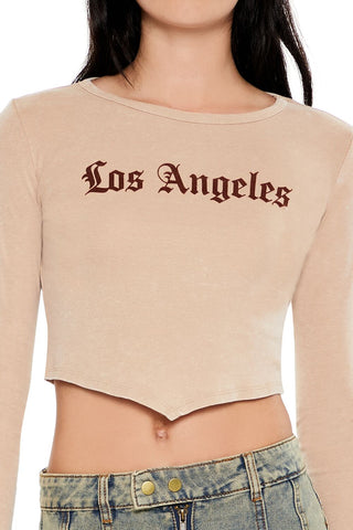 Los Angeles V-Cut Cropped Tee