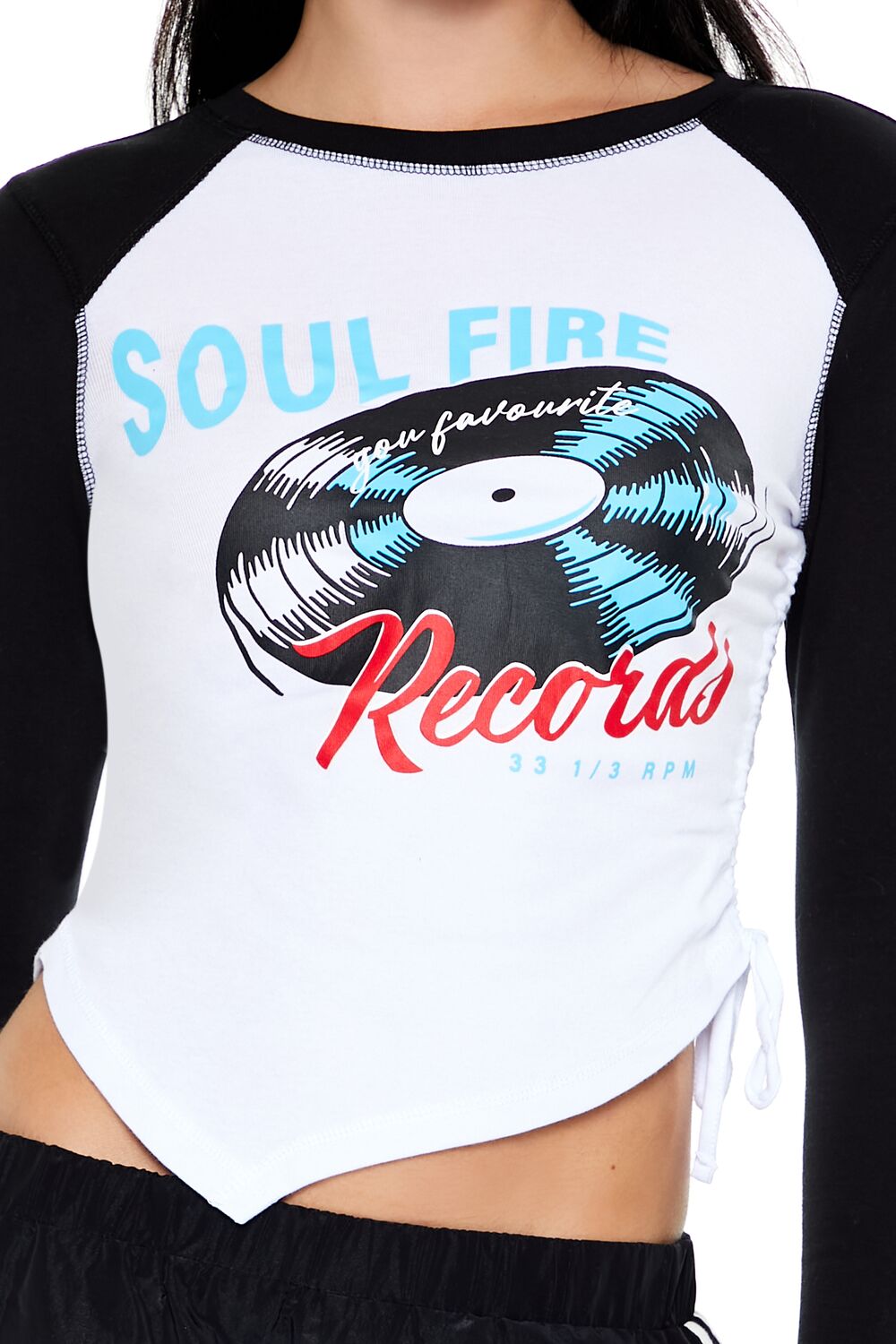  Forever 21 Soul Fire Records Raglan Tee - black multi - Bonton
