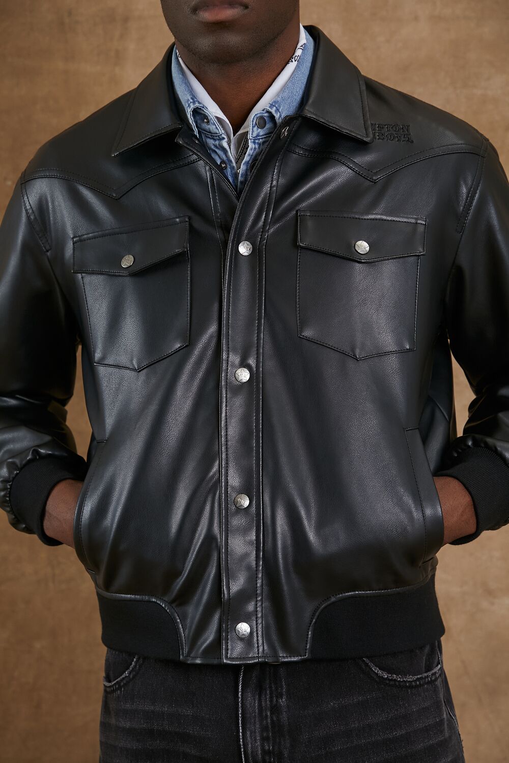  Forever 21 Compton Cowboys Bomber Jacket - black-black - Bonton