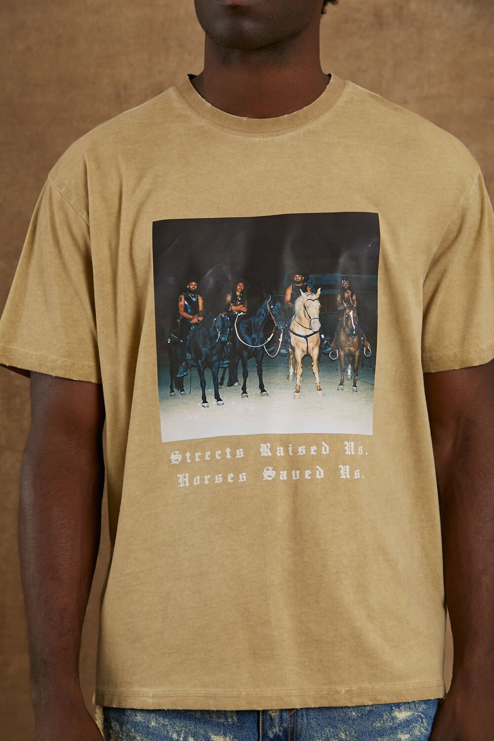  Forever 21 Unisex Compton Cowboys Graphic Tee - tan multi - Bonton