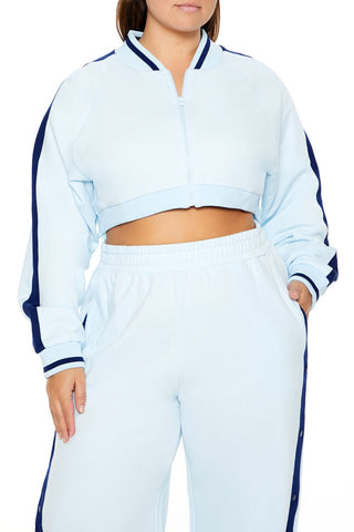 Plus Size Active Striped Jacket