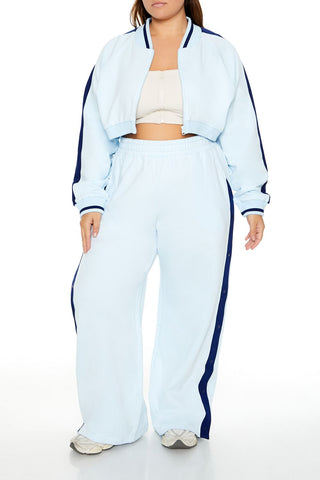 Plus Size Active Striped Jacket