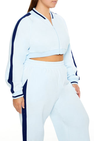 Plus Size Active Striped Jacket