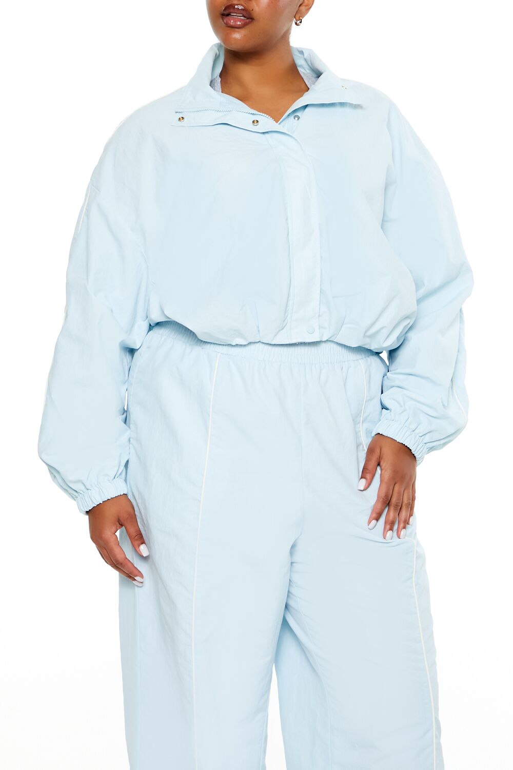  Forever 21 Plus Size Active Cropped Jacket - aqua - Bonton