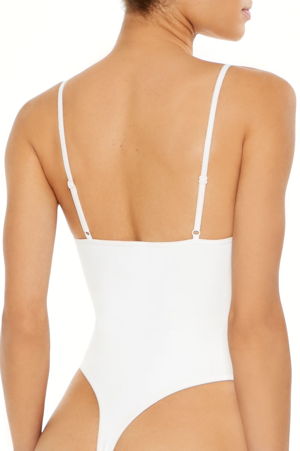  Forever 21 Seamless Rose Lingerie Bodysuit - white - Bonton